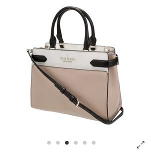 Kate Spade Tan and Black Satchel with Structured Design NWT